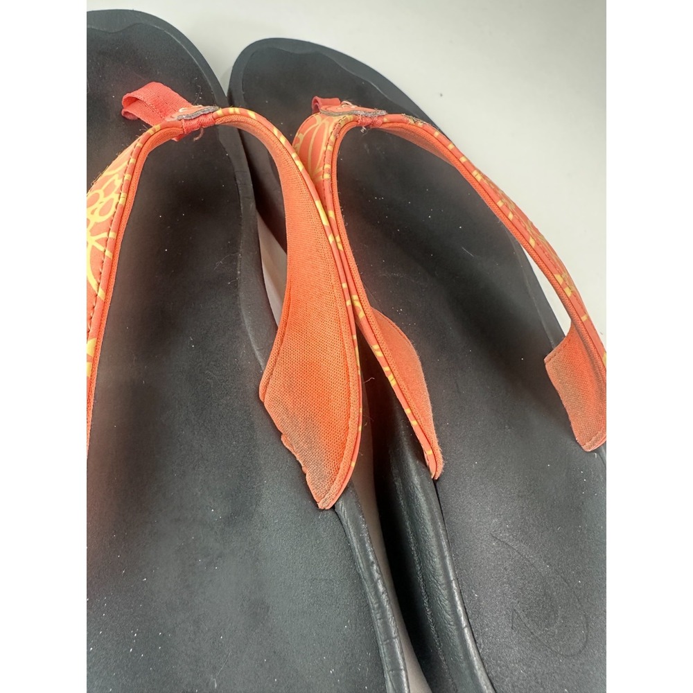 OluKai Ohana Flip Flop Sandals Orange Yellow 20110 Water Resist Women's Size 11 - Picture 8 of 16
